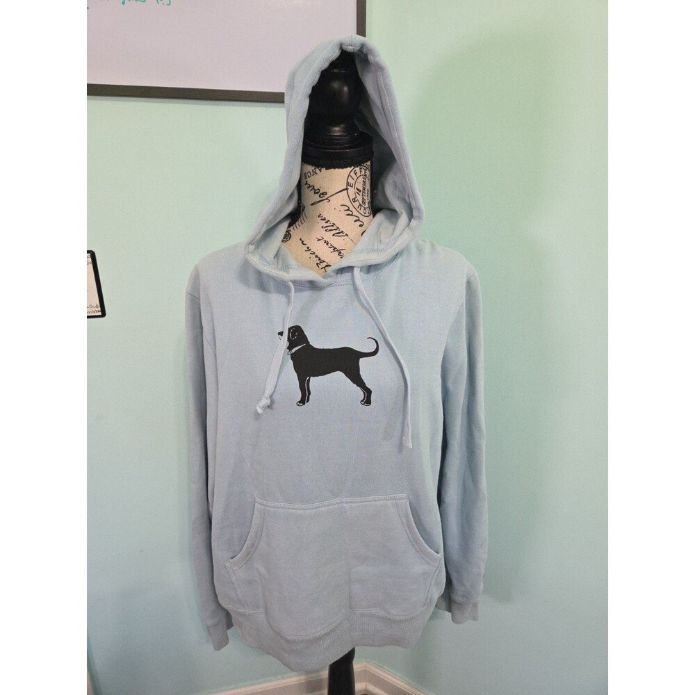 The Black Dog Genuine Classic Apparel blue Fleece Dog Logo Hoodie Large mens